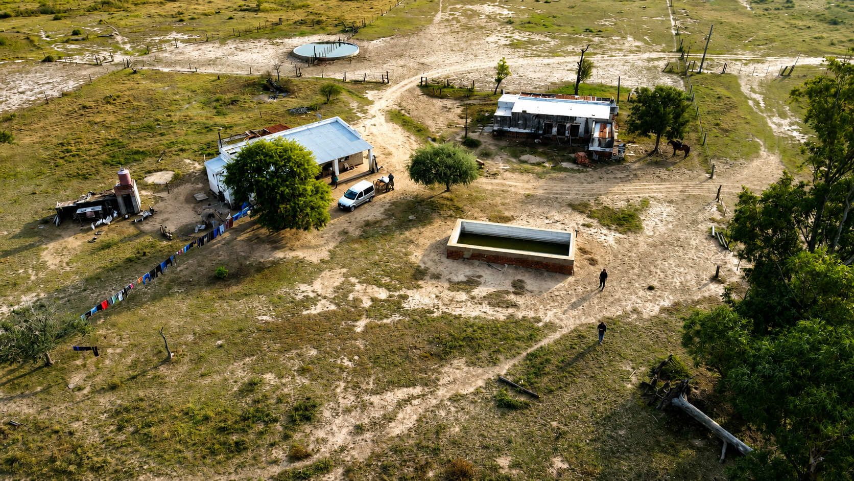 Vista aérea del campo